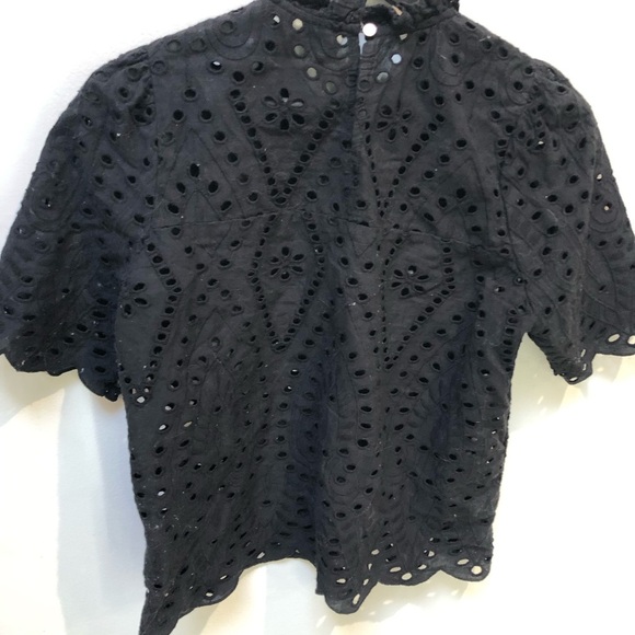 Kaffe Blouse with Mandarin Collar and Short Sleeves - Picture 4 of 5